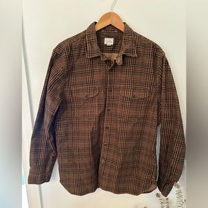 J Crew Corduroy Overshirt - Brown/Black, Large